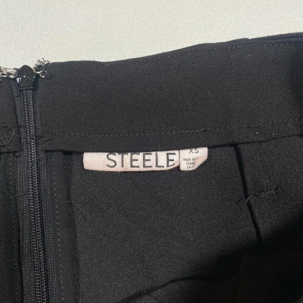 XS – Steele Black Belted Skort / Mini Skirt Shorts‎ – High Waisted, Dressy, Y2K